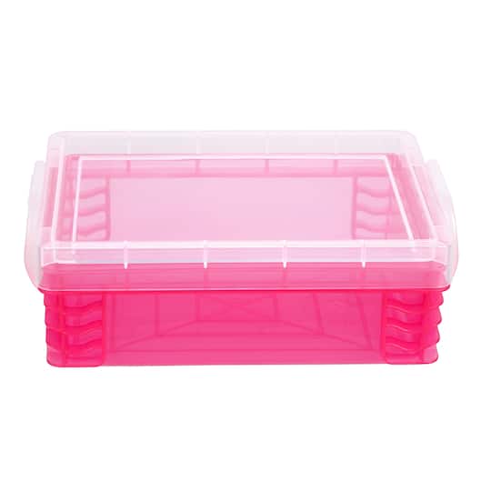 36 Pack: Pink Stacking Crayon Box by Simply Tidy™